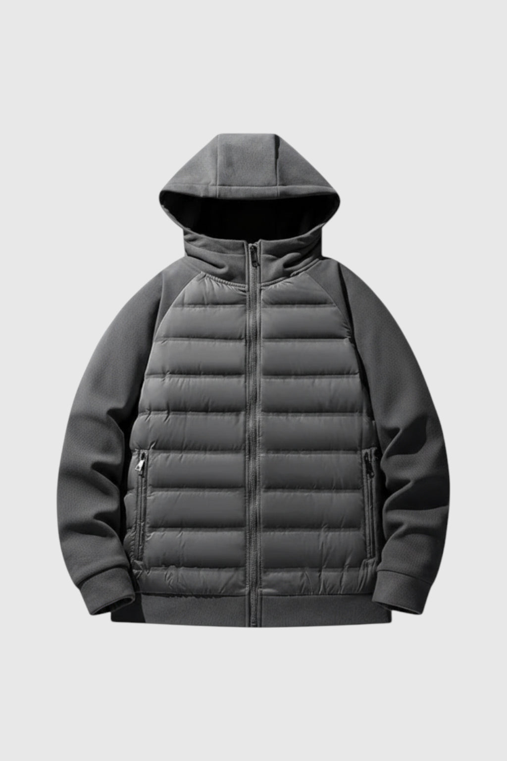 Løs pasform hættejakke med dun - Koksgrå - Jakker - Valmont Wear