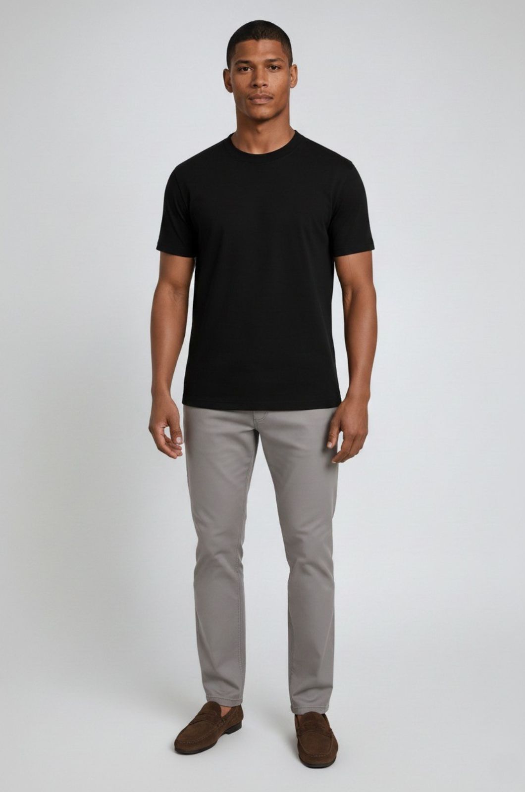 Herre Slim-Fit Merceriseret T-shirt i Sort - - T-shirts - Valmont Wear