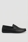 Herre Sorte Læder Penny Loafers – Komfortable Slip-On Sko med Skridsikker Sål - Sort - Loafers - Valmont Wear