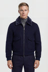 Bomberjakke til Mænd - Navy - Premium Tekstilfiber - Blød Krave & Lynlås - Navy - Bomberjakke - Valmont Wear
