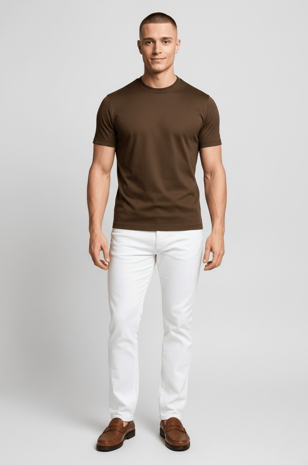 Herre Slim-Fit T-Shirt i Høj Kvalitet Bomuld - - T-shirts - Valmont Wear