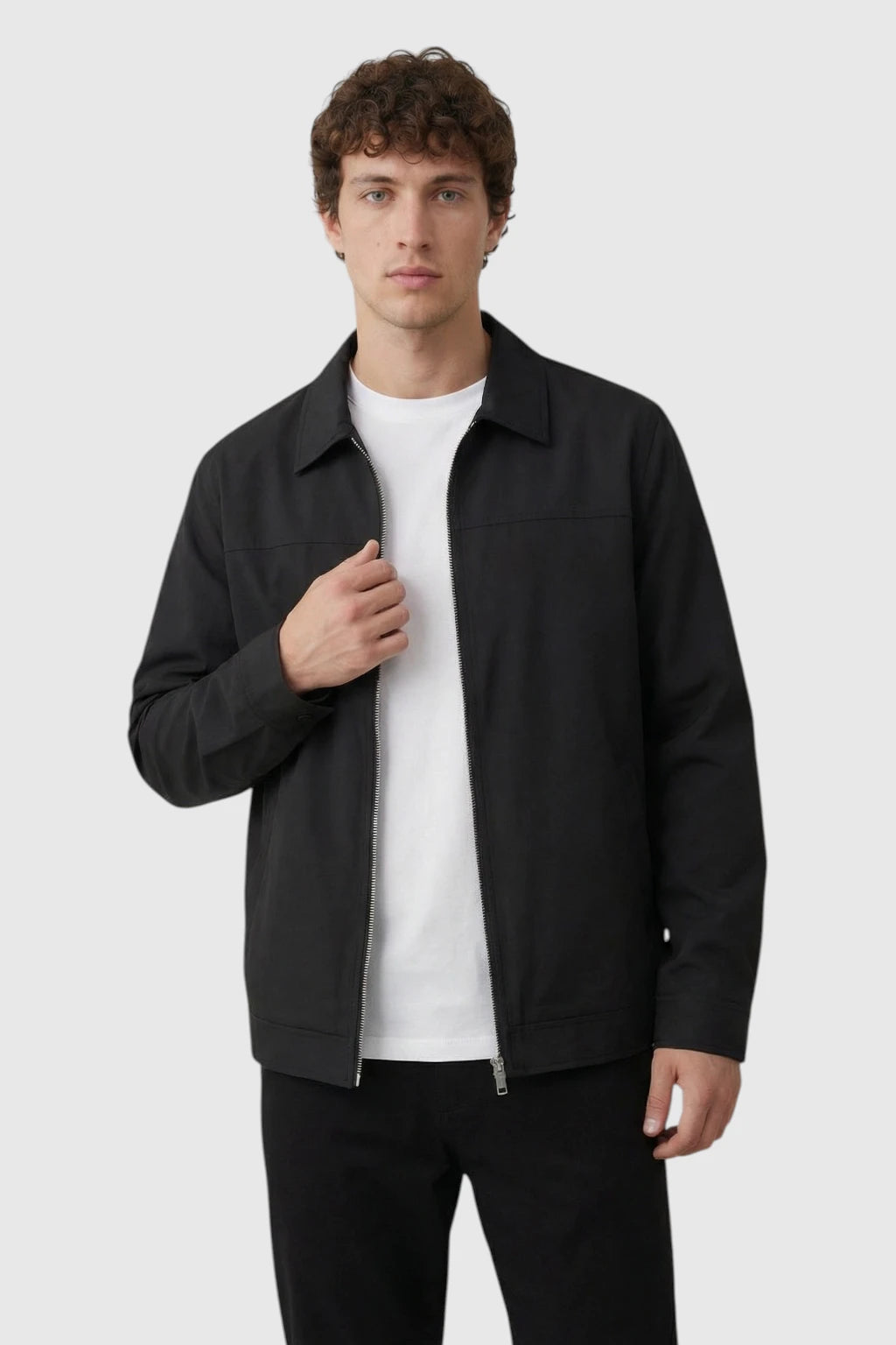 Letvægts Twill Jakke til Mænd - Sort - Regular Fit - Jakker - Valmont Wear