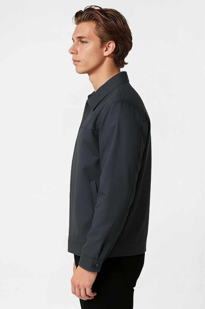 Letvægts Twill Jakke til Mænd – Mørkegrå – Regular Fit - - Jakker - Valmont Wear