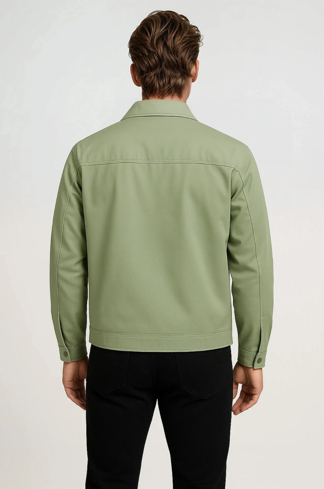 Letvægts Twill Jakke til Mænd – Ærtegrøn – Regular Fit - - Jakker - Valmont Wear