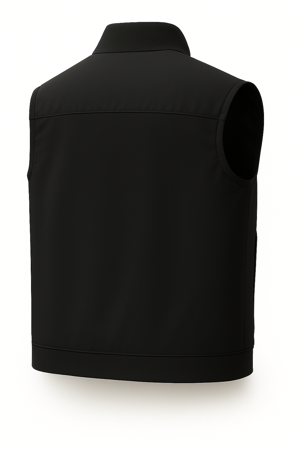Herre Casual Ståkrave Vest med Lynlås – Sort Bomuldsblanding - - Veste - Valmont Wear
