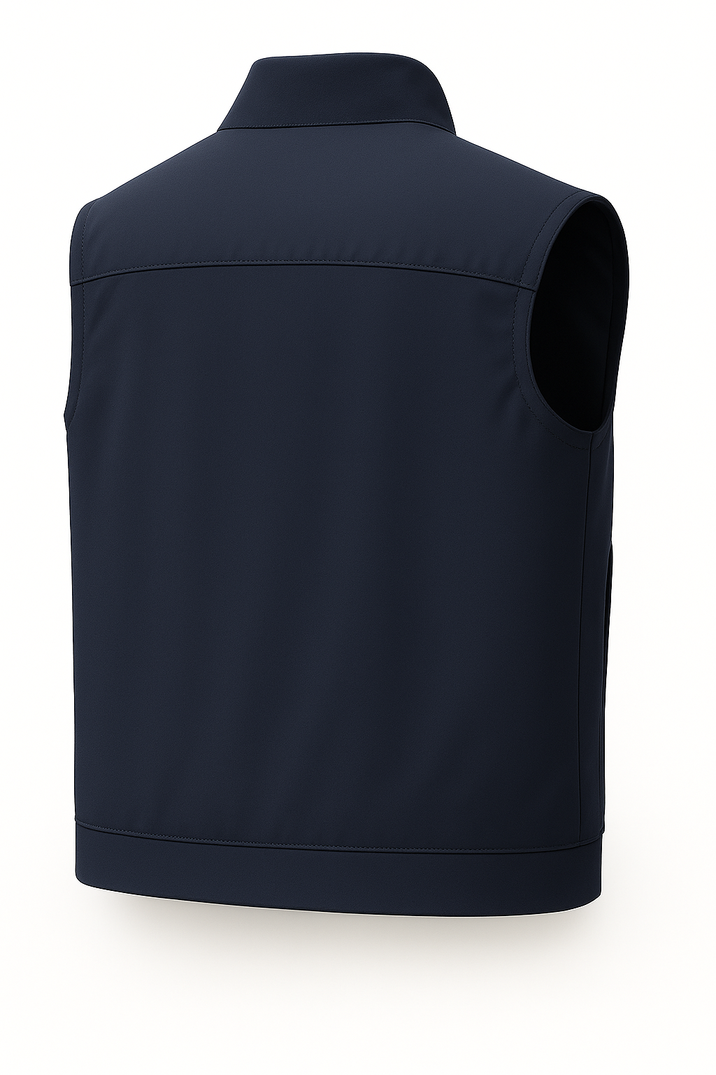 Herre Casual Ståkrave Vest med Lynlås – Marineblå Bomuldsblanding - - Veste - Valmont Wear
