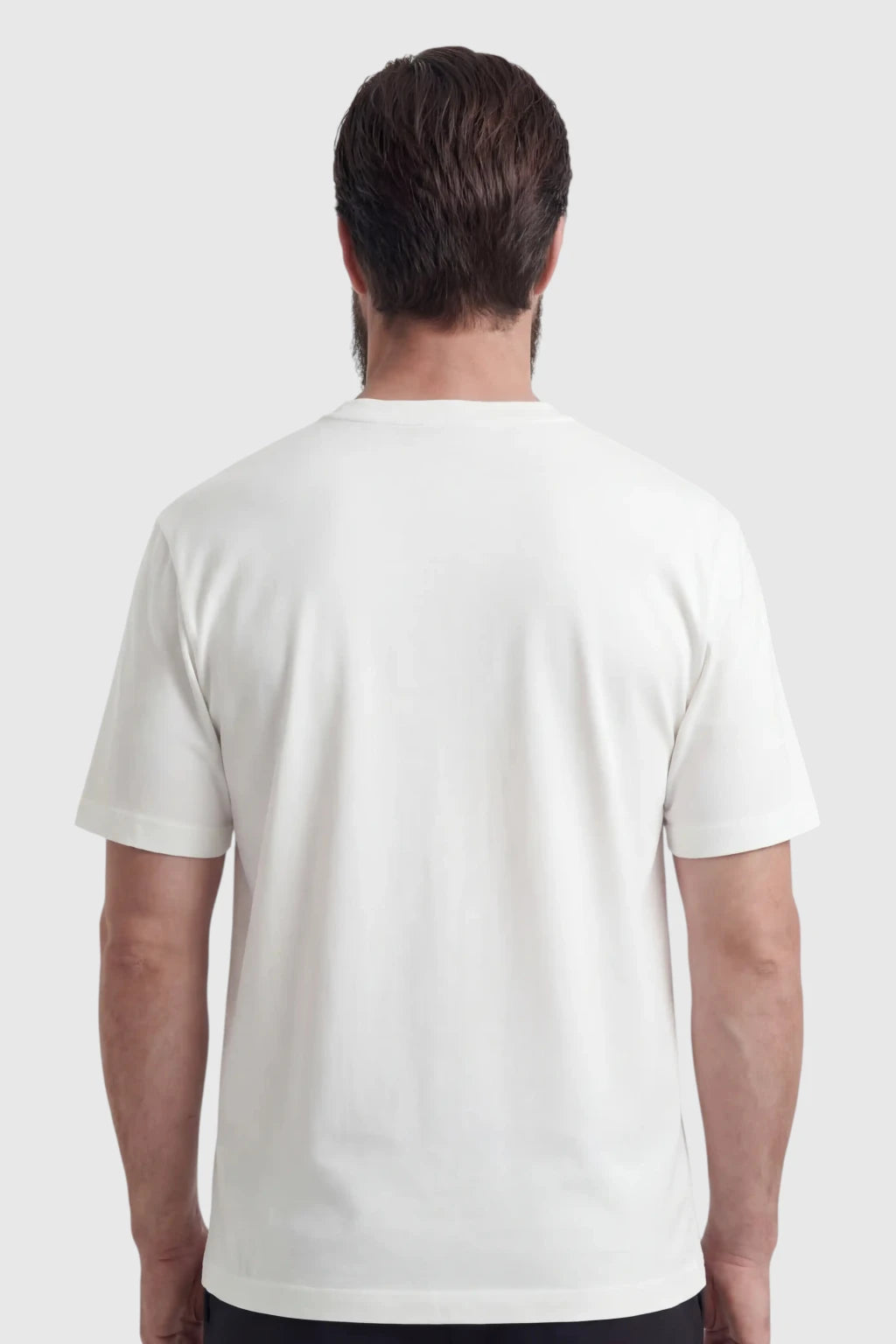 Herre T-shirt i Bomuld – Åndbar Kortærmet Rund Hals – Hvid