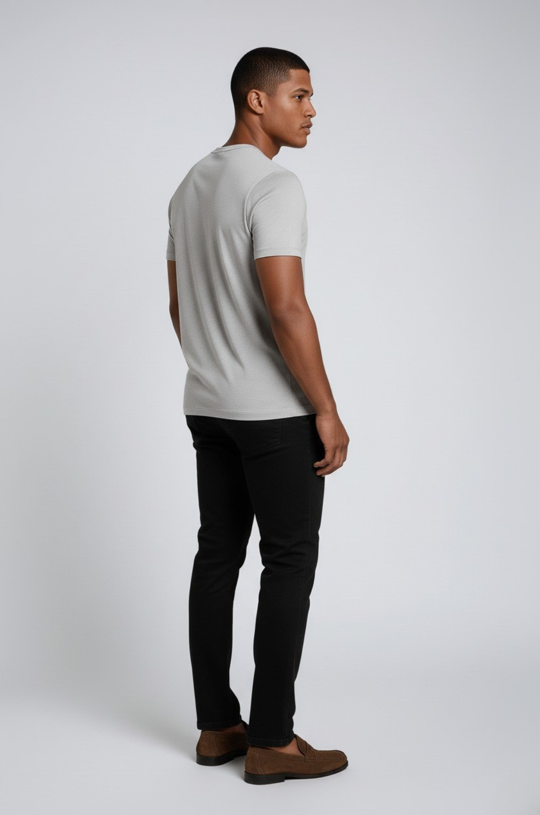 Herre Slim-Fit T-Shirt i Sølv Mist - - Herre T-shirts - Valmont Wear