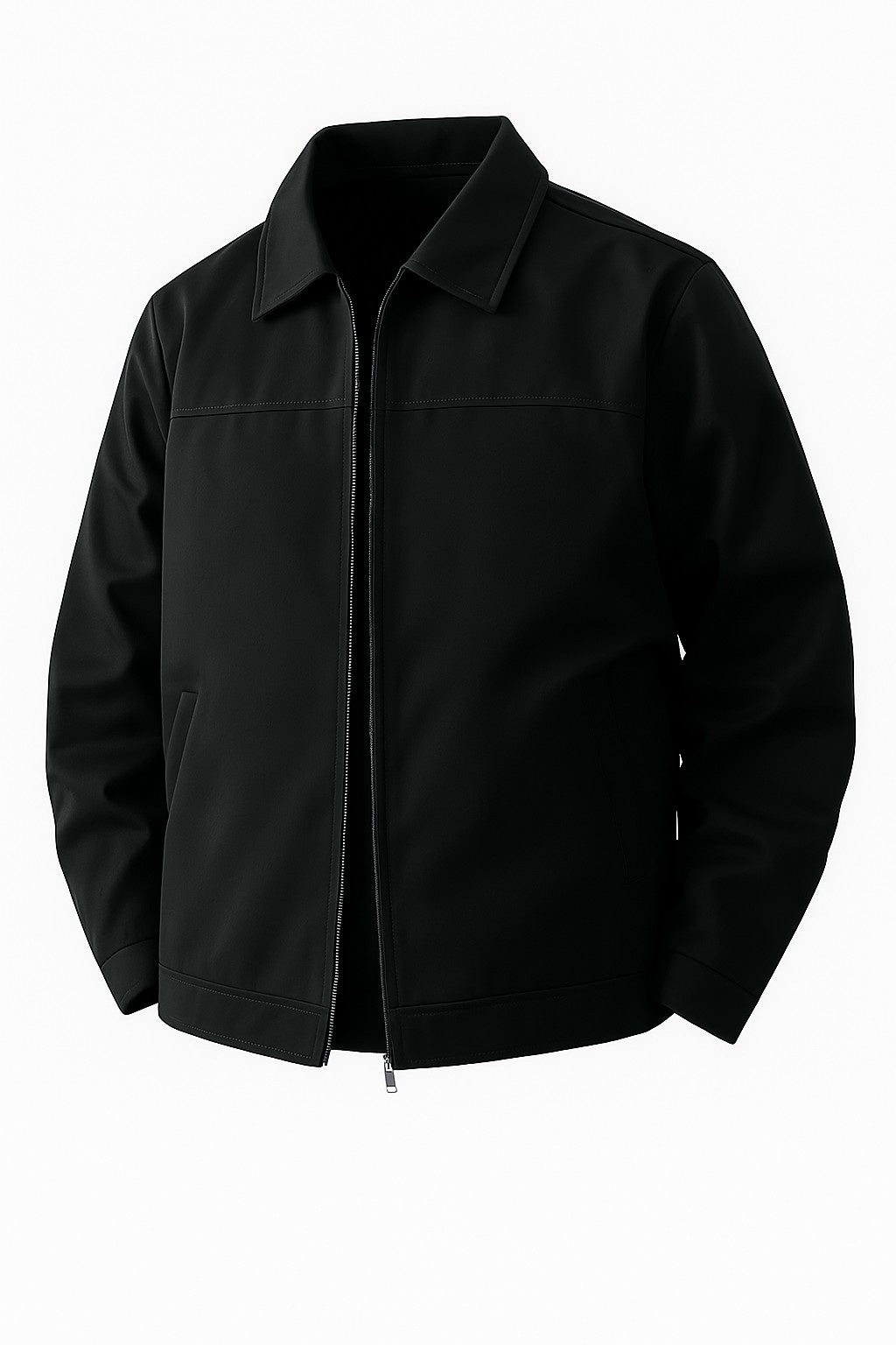 Letvægts Twill Jakke til Mænd – Sort – Regular Fit - - Jakker - Valmont Wear