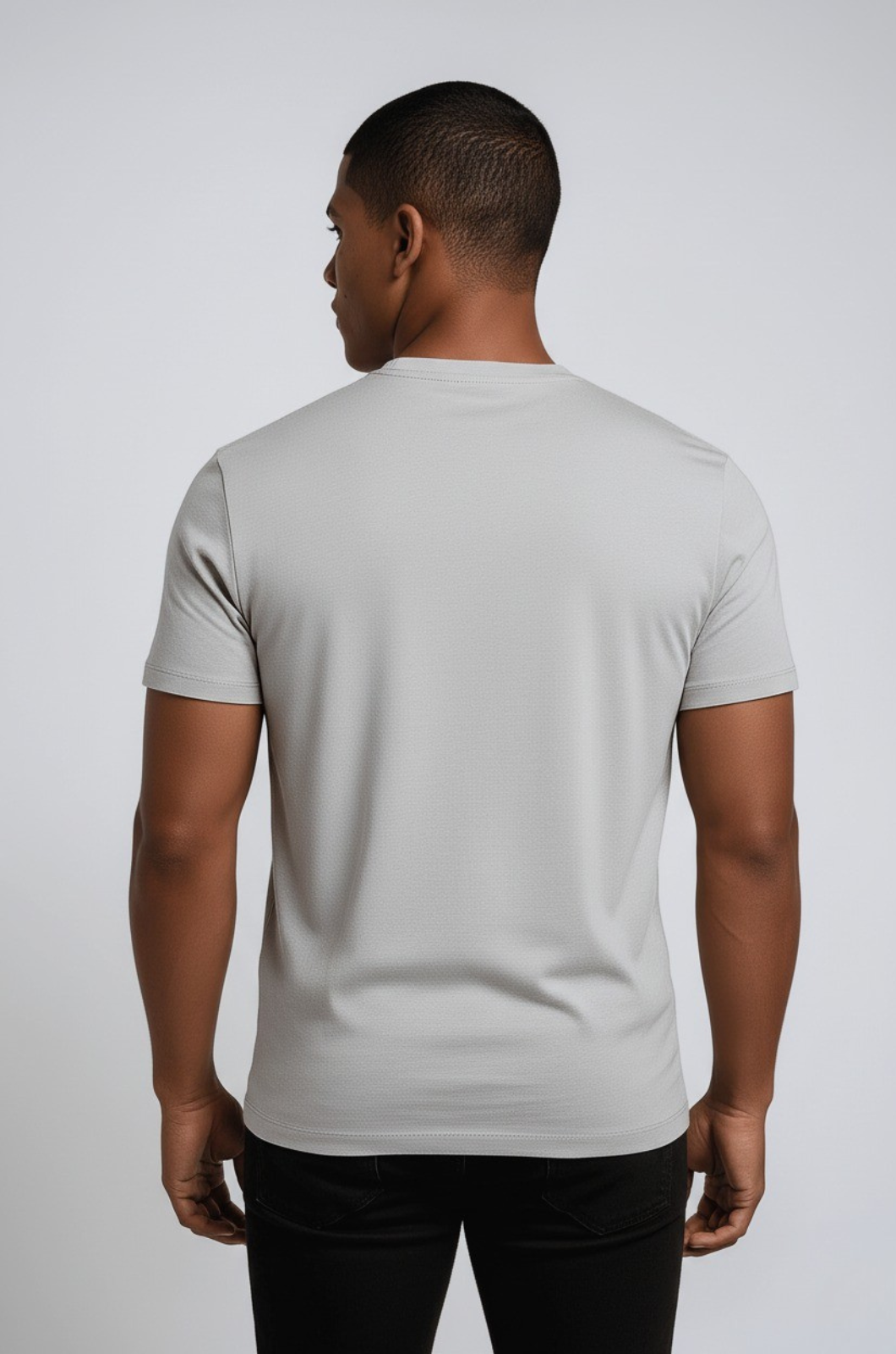 Herre Slim-Fit T-Shirt i Sølv Mist - - Herre T-shirts - Valmont Wear