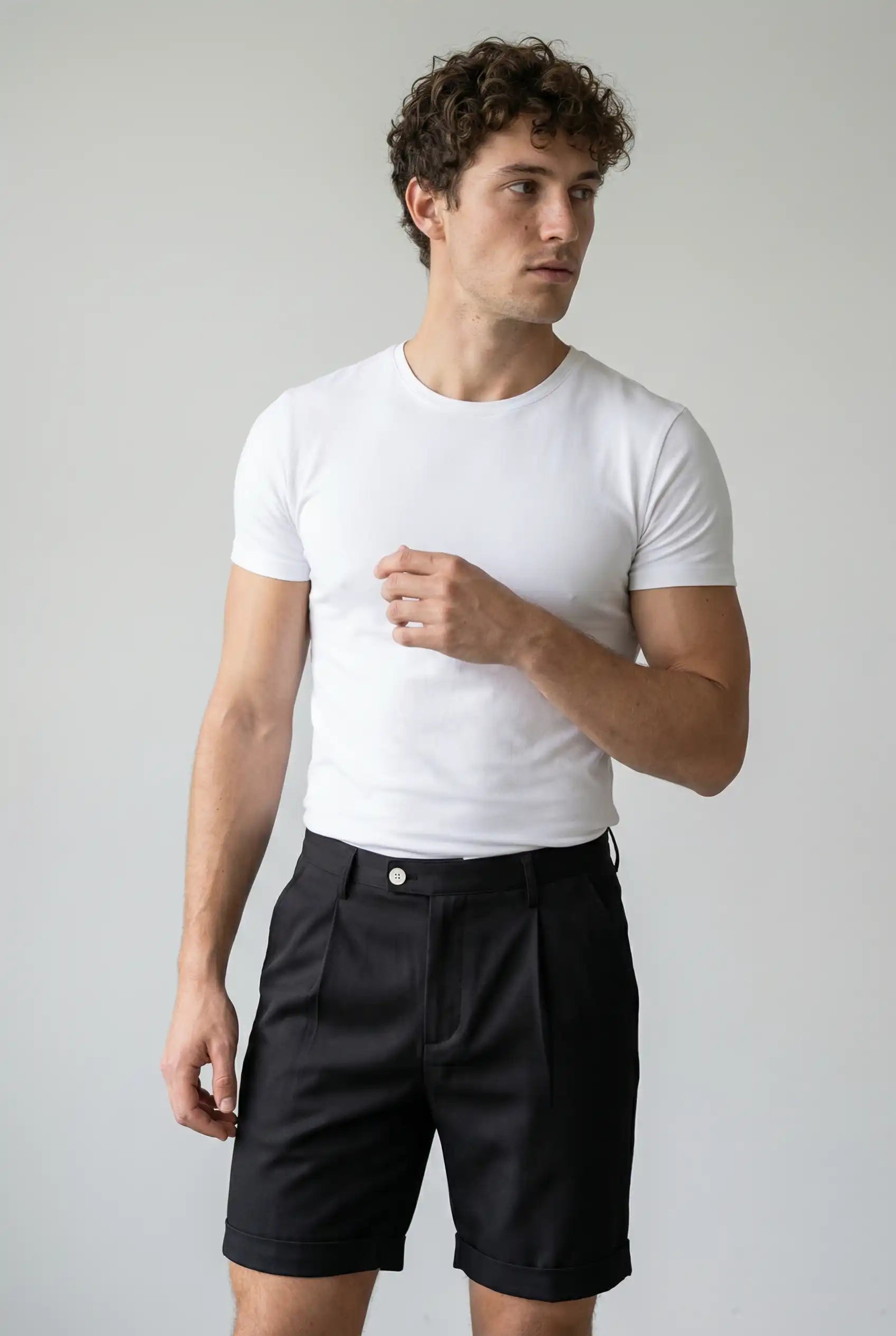 Herreshorts med læg og lommer – sort og alsidige