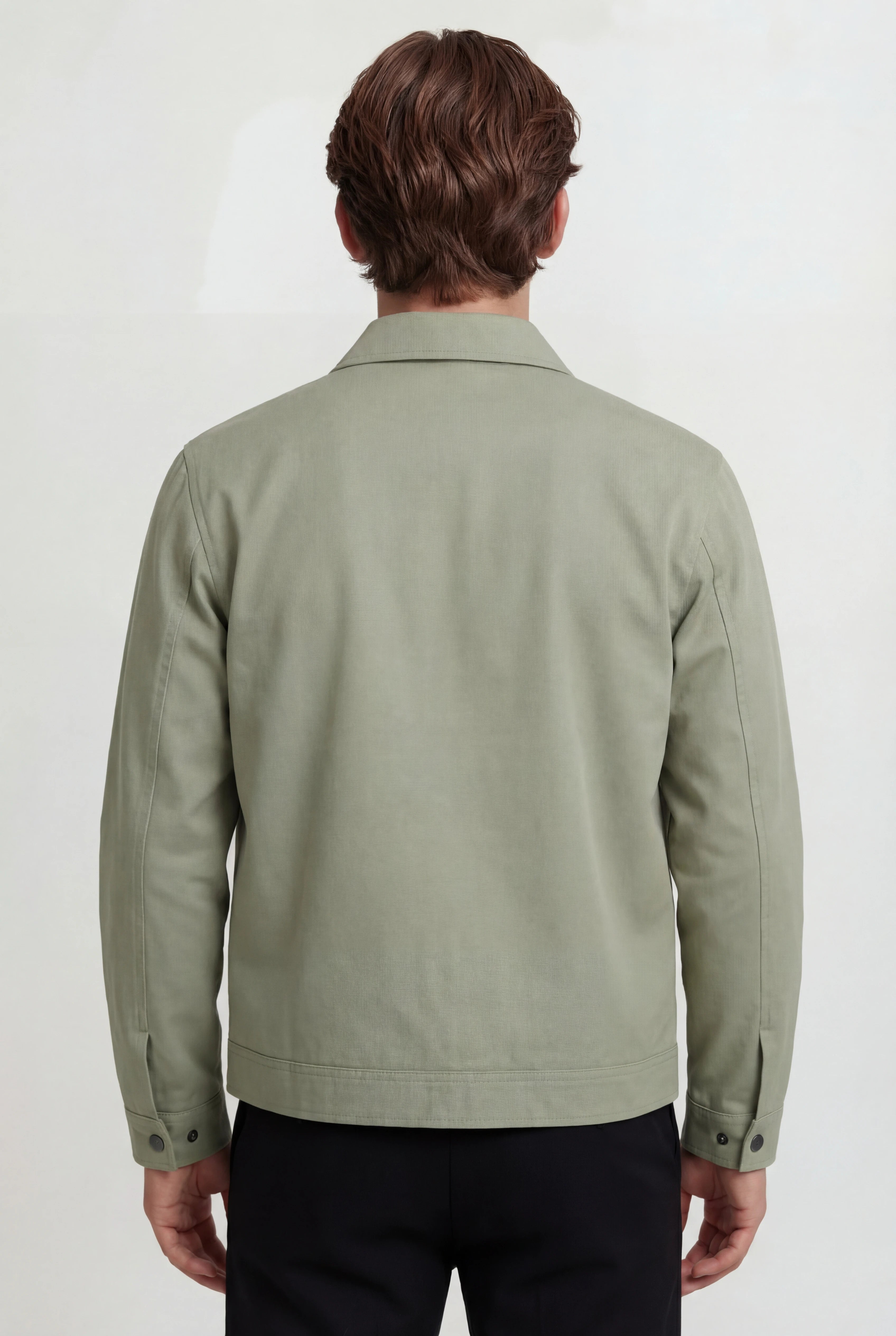 Letvægts Twill Jakke til Mænd – Ærtegrøn – Regular Fit