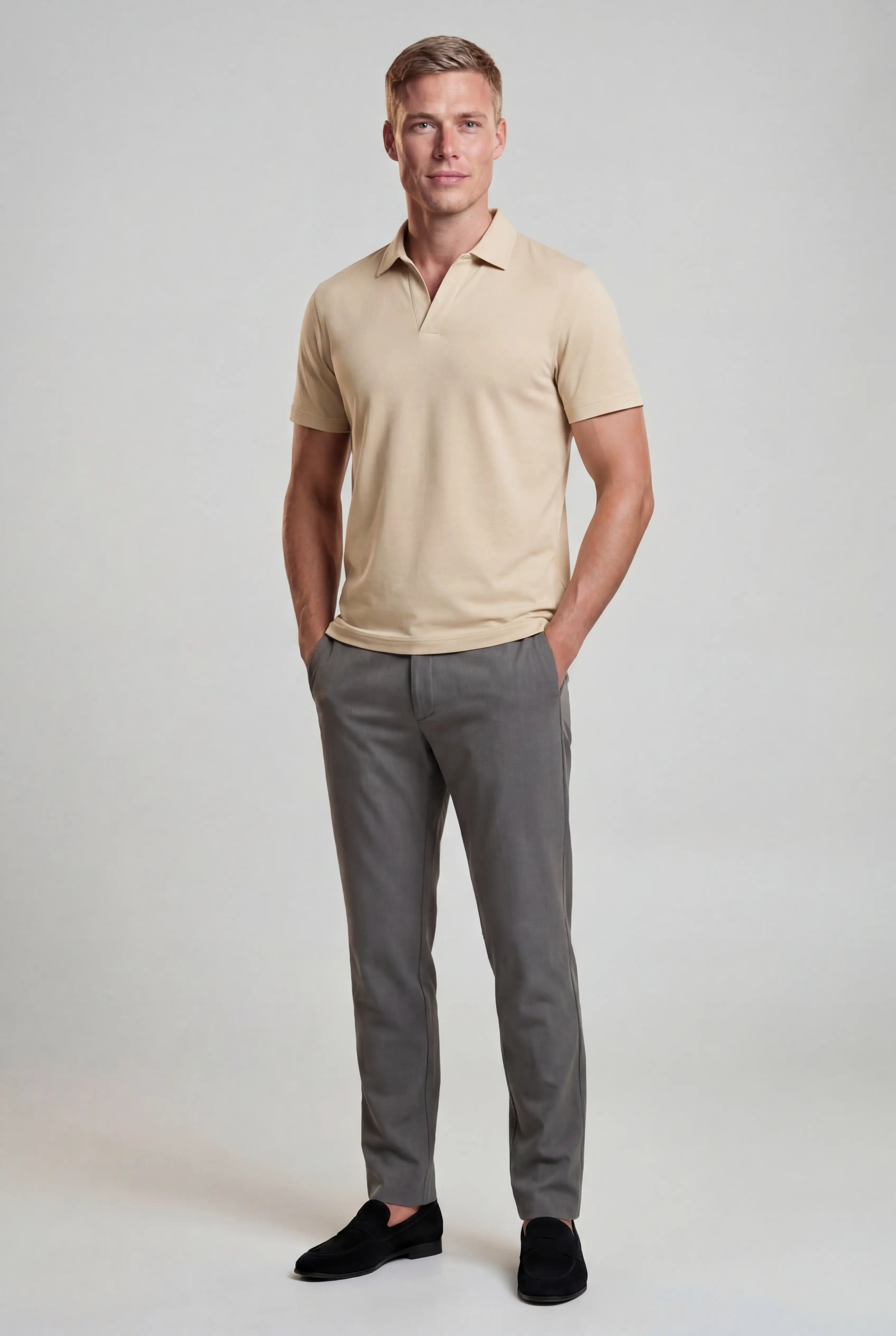 Polo Shirt Mænd i Teknisk Stof Slank Fit