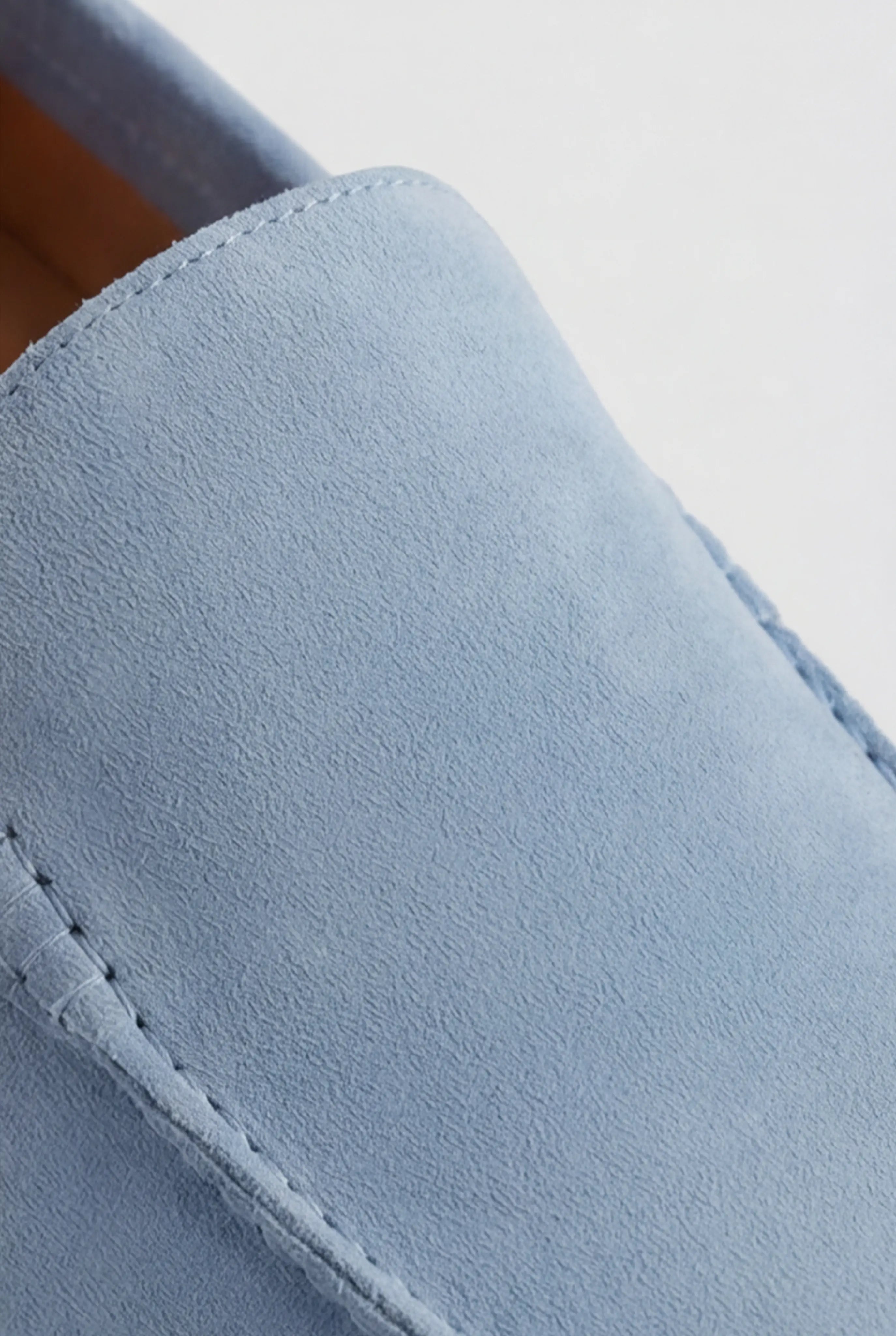 Casual Herre Loafers Slip-On – Lyseblå PU med Ruskindslook