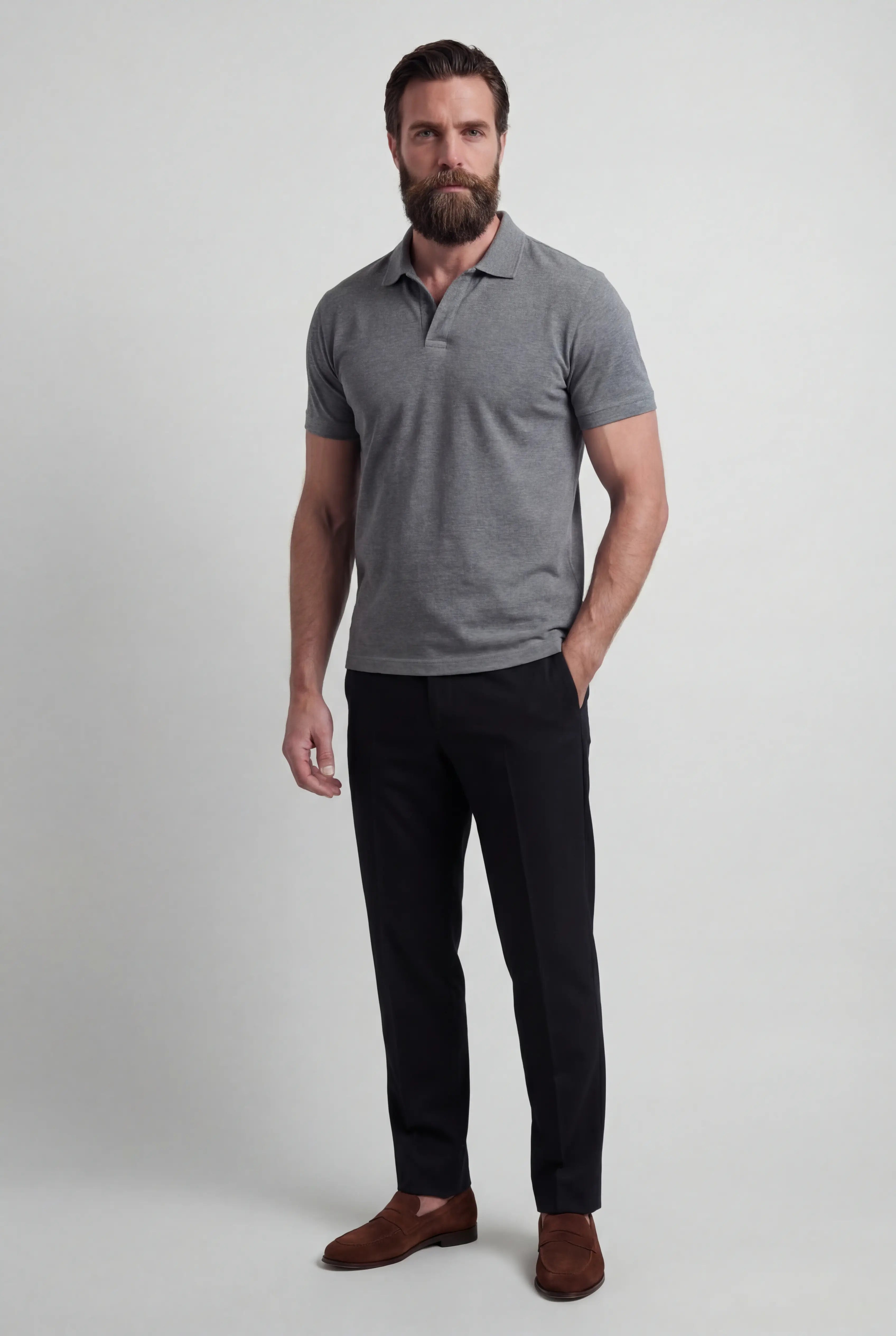 Polo Shirt Mænd i Teknisk Stof Slank Fit