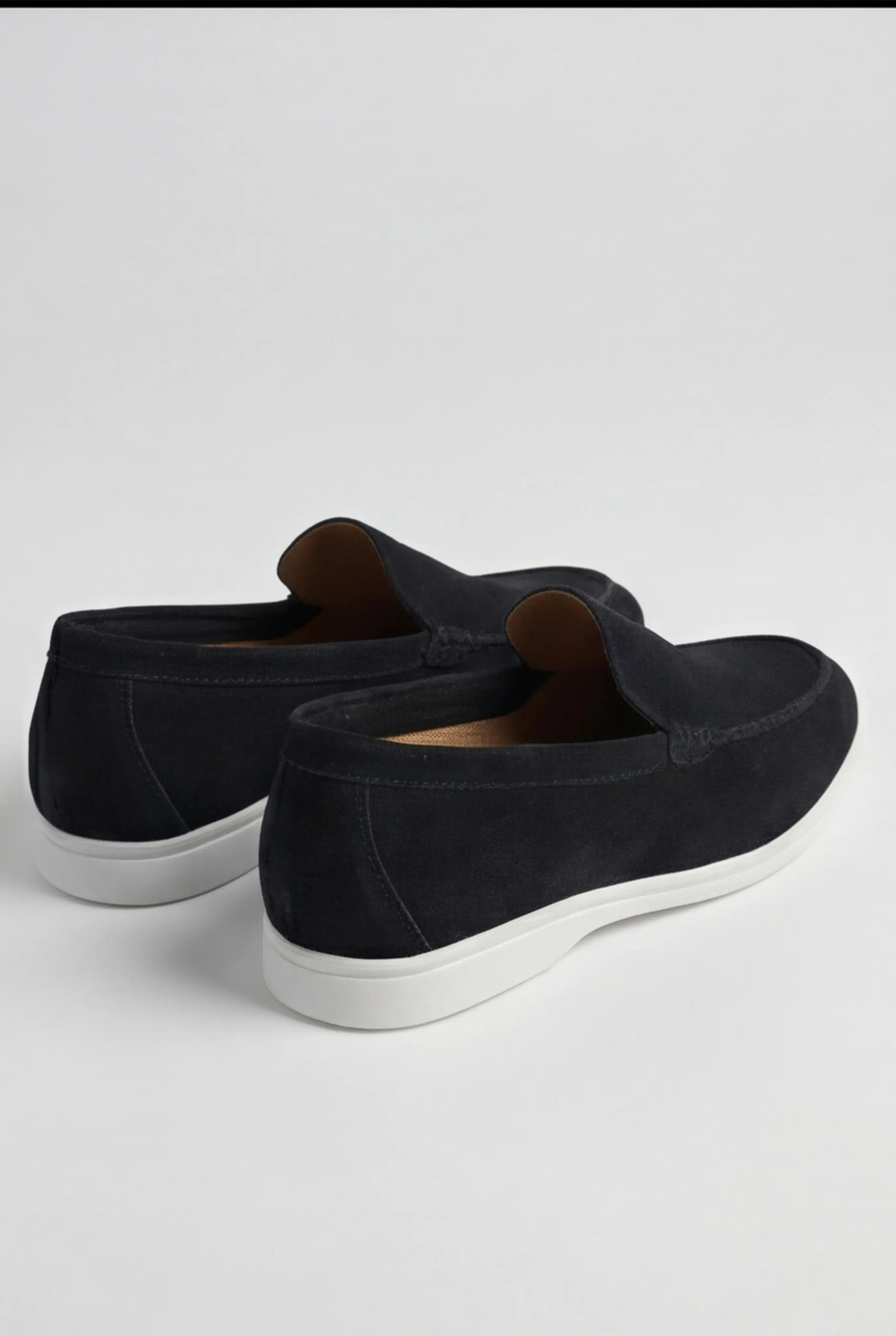 Casual Herre Loafers Slip-On – Sort PU med Ruskindslook