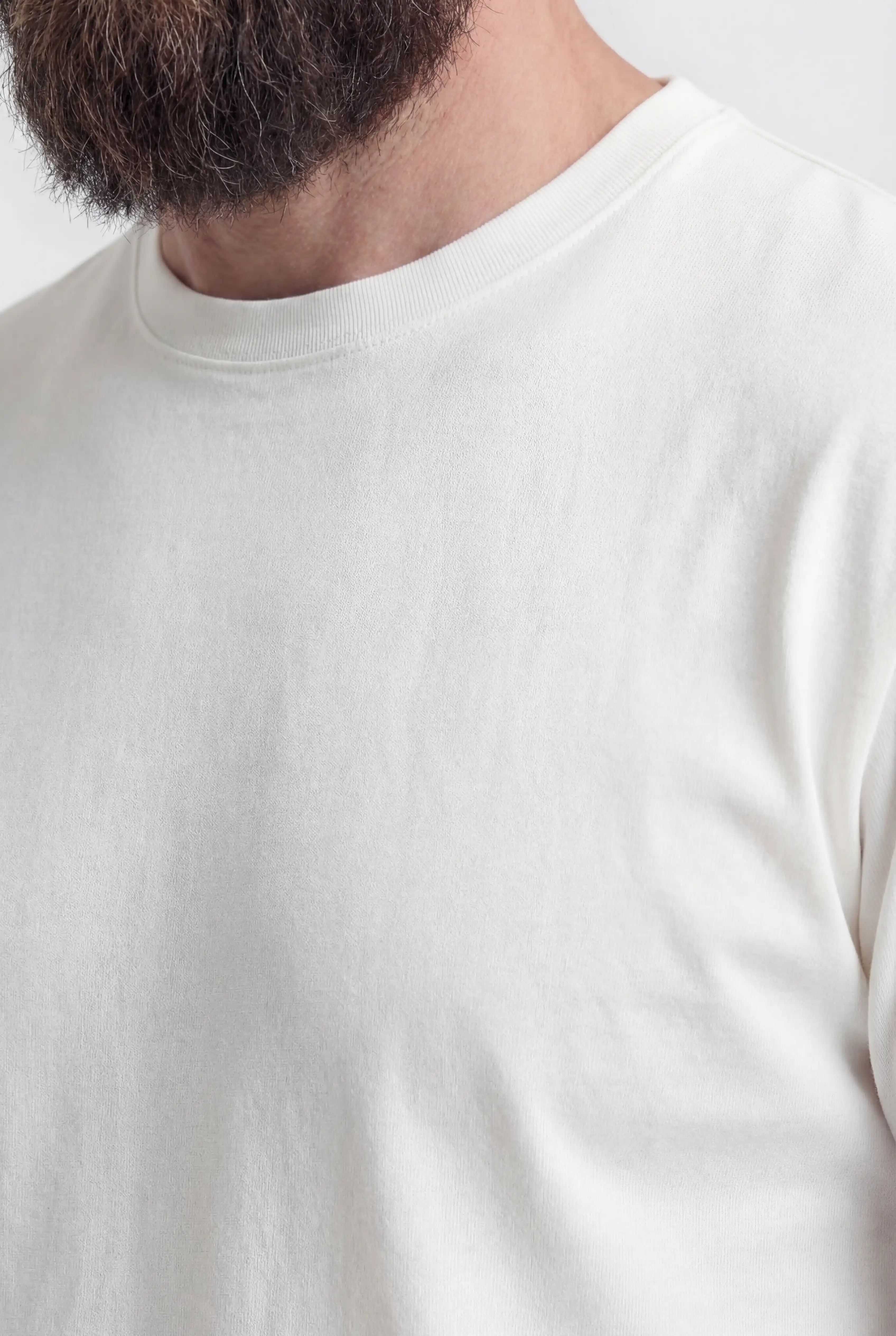 Herre T-shirt i Bomuld – Åndbar Kortærmet Rund Hals – Hvid