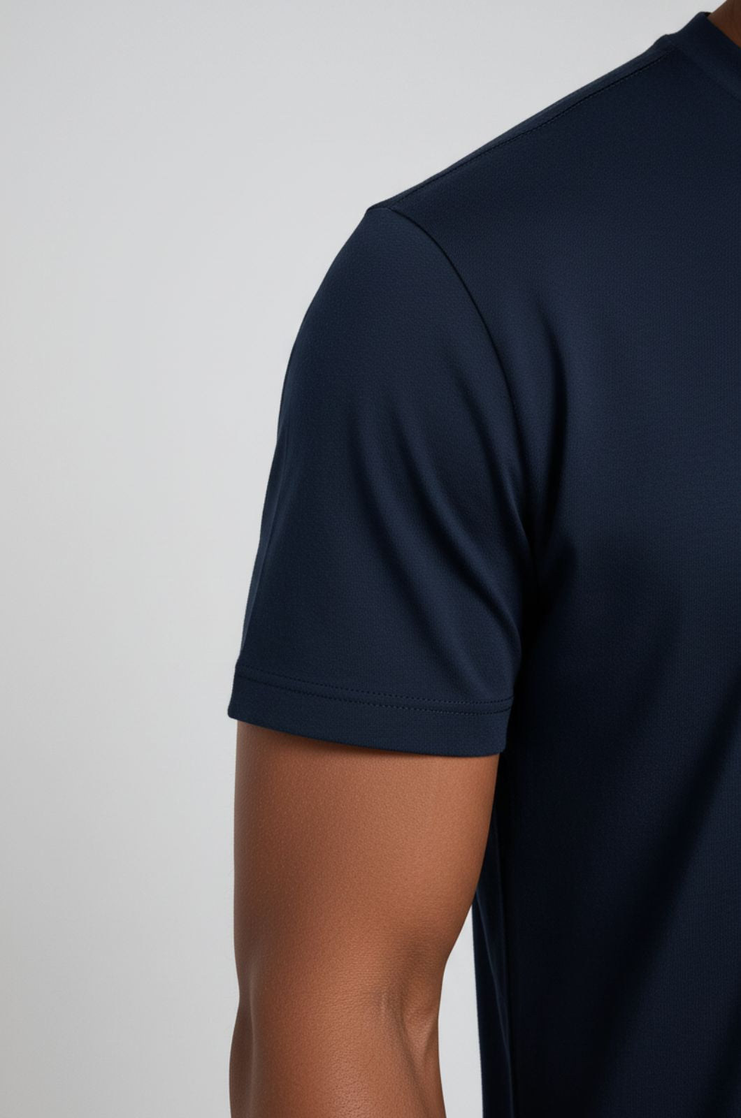 Herre Slim-Fit T-Shirt i Marineblå - - Herre T-shirts - Valmont Wear