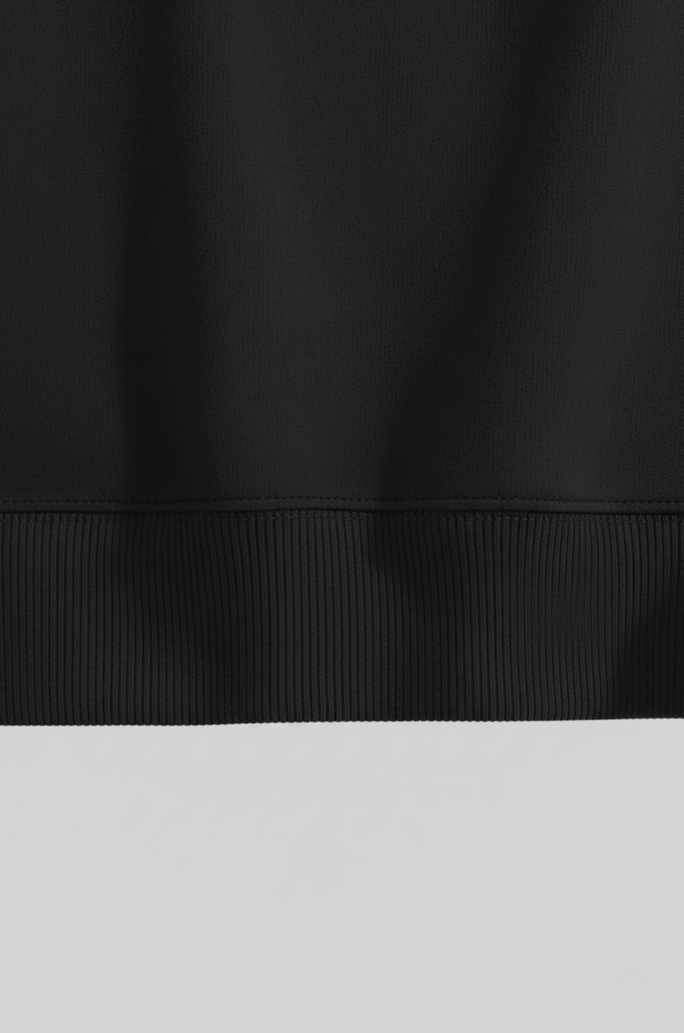 Herre Heavyweight Oversized Rundhalset Striktrøje – Sort - - Sweater - Valmont Wear