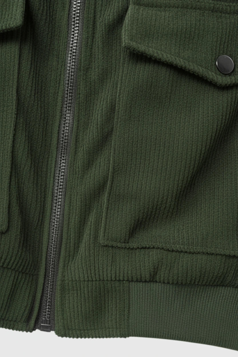 Herre Corduroy Jakke – Armygrøn - - Jakker - Valmont Wear