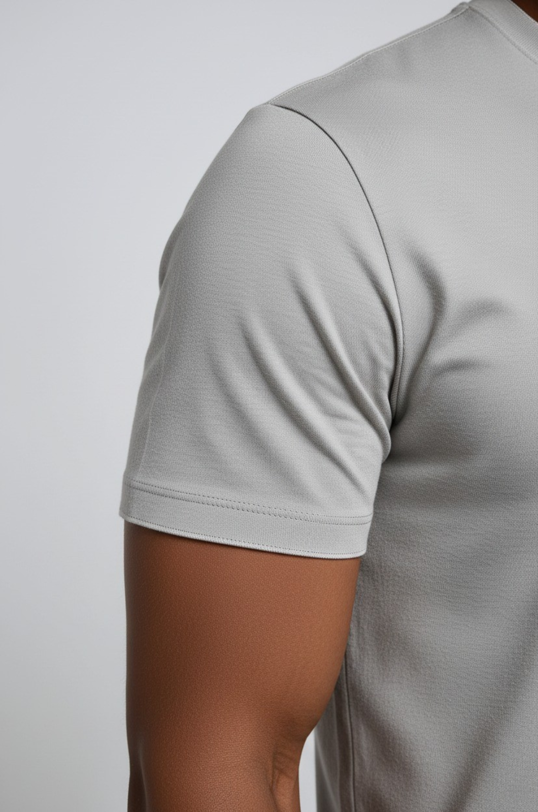 Herre Slim-Fit T-Shirt i Sølv Mist - - Herre T-shirts - Valmont Wear