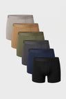 Bambus Boxershorts Mænd – 6-pak Sort/Grå, Bløde & Åndbare Kvalitetsunderbukser - 6-pack (Stengrå + Kamel + Oliven + Antracit + Marineblå + Sort) - Boxershorts - Valmont Wear