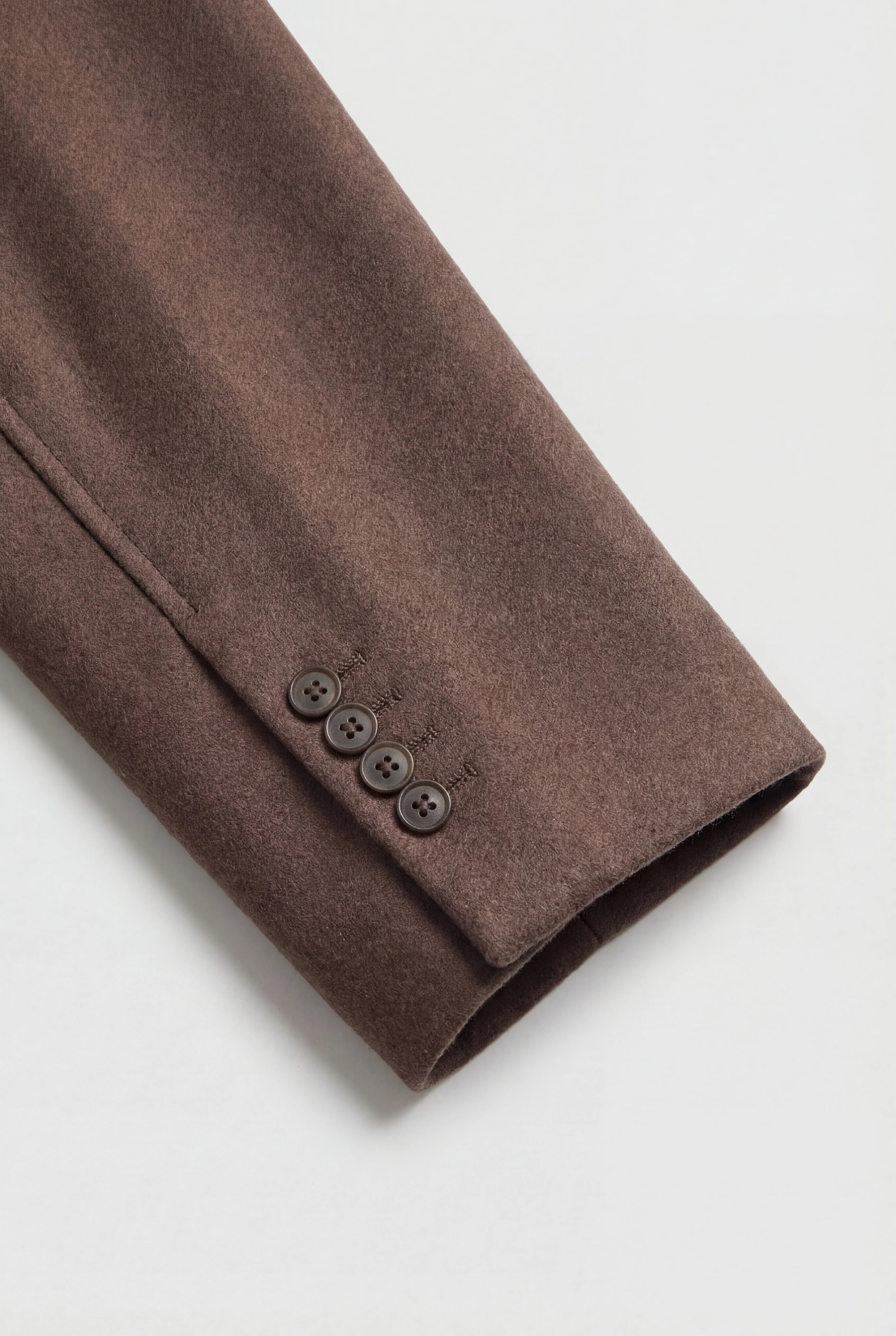 Herre dobbeltbrystet ulden frakke i brun, knælængde