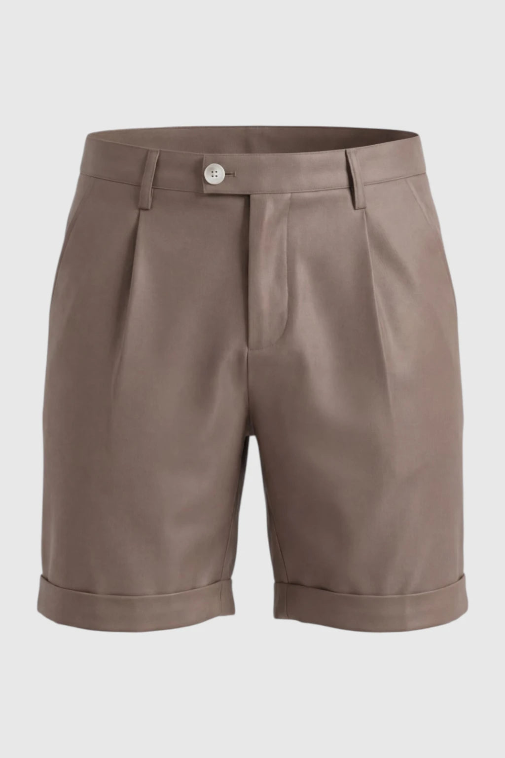 Herreshorts med læg og lommer – Taupe og alsidige