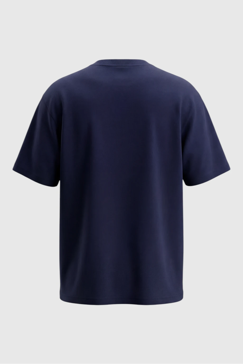 Herre T-shirt i Bomuld – Åndbar Kortærmet Rund Hals – Marineblå