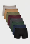 Bambus Boxershorts til Mænd – 8-pak i XL (Stålgrå, Camel, Oliven) – Bløde & Åndbare - 8-pack (Stengrå + Kamel + Oliven + Bordeaux + Antracit + Skovgrøn + Marineblå + Sort) - Boxershorts - Valmont Wear