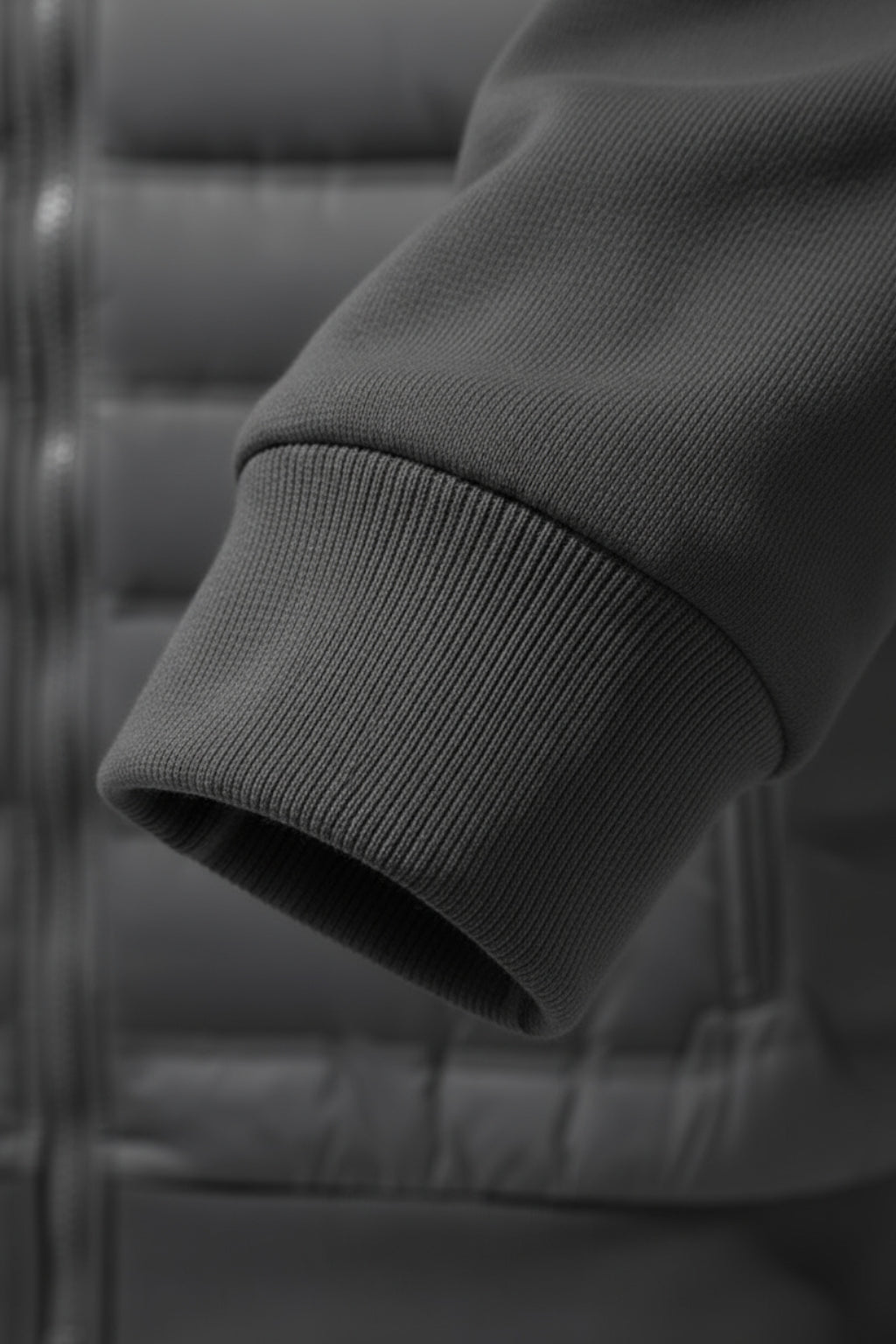 Løs pasform hættejakke med dun – Koksgrå