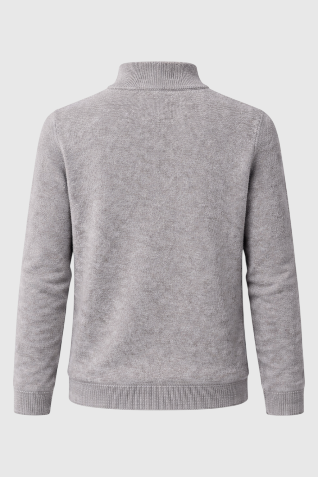 Herre Half-Zip Striktrøje med Ståkrave – Lys taupe
