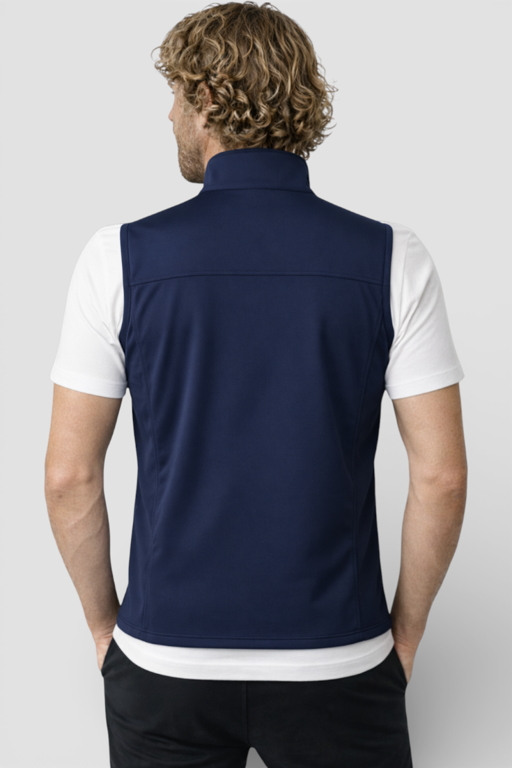 Let og Fleksibel Herrevest med Ståkrave – Fuld Lynlås og Komfortabel Pasform