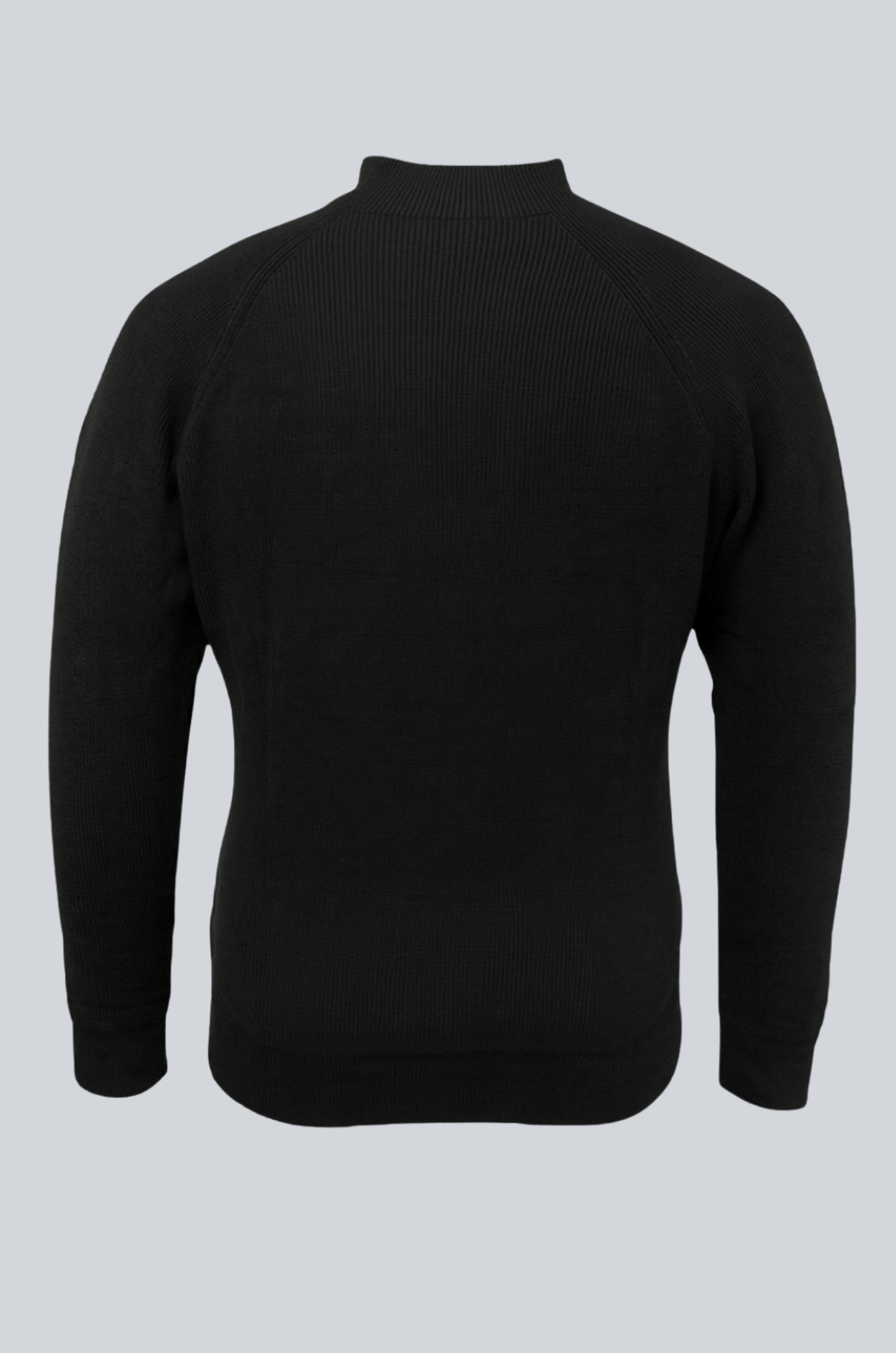 Herre Half-Zip Striktrøje med Ståkrave – Sort - - Striktrøje - Valmont Wear