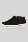 Mørkeblå Ruskind Loafers til Mænd – Premium Slip-on Sko i Blødt Ruskind - Sort - Boots - Valmont Wear