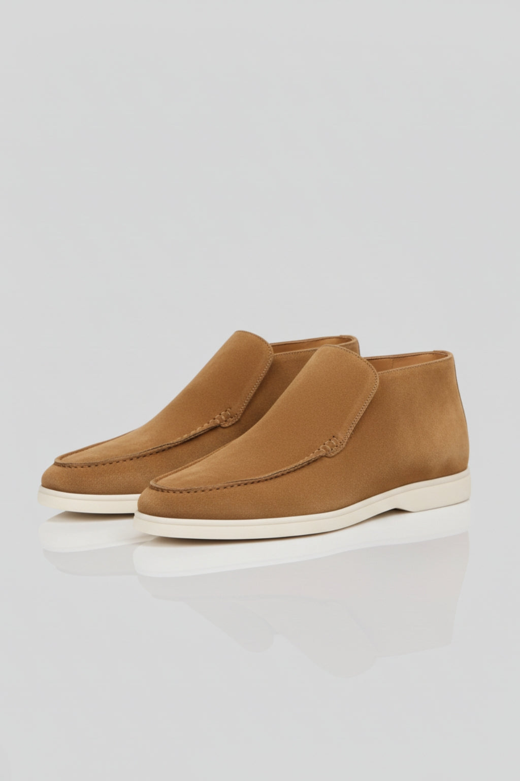 Herre Ruskinds Loafer Støvler – Slip-On Chukka Stil, Flad Hæl – Brun - Brun - Boots - Valmont Wear