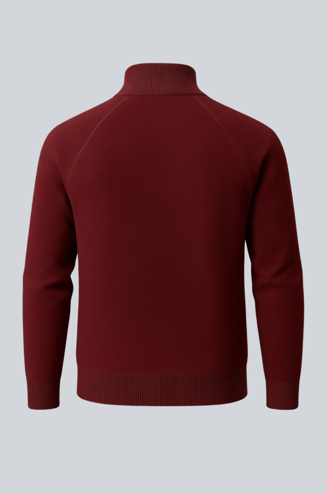 Herre Half-Zip Striktrøje med Ståkrave – Bourgogne - - Striktrøje - Valmont Wear