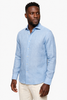Herreskjorte: Lyseblå Regular Fit i Premium Polyester - Lyseblå - Polyesterskjorte - Valmont Wear