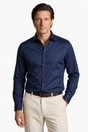Chemise homme bleu marine en polyester, coupe regular, confortable