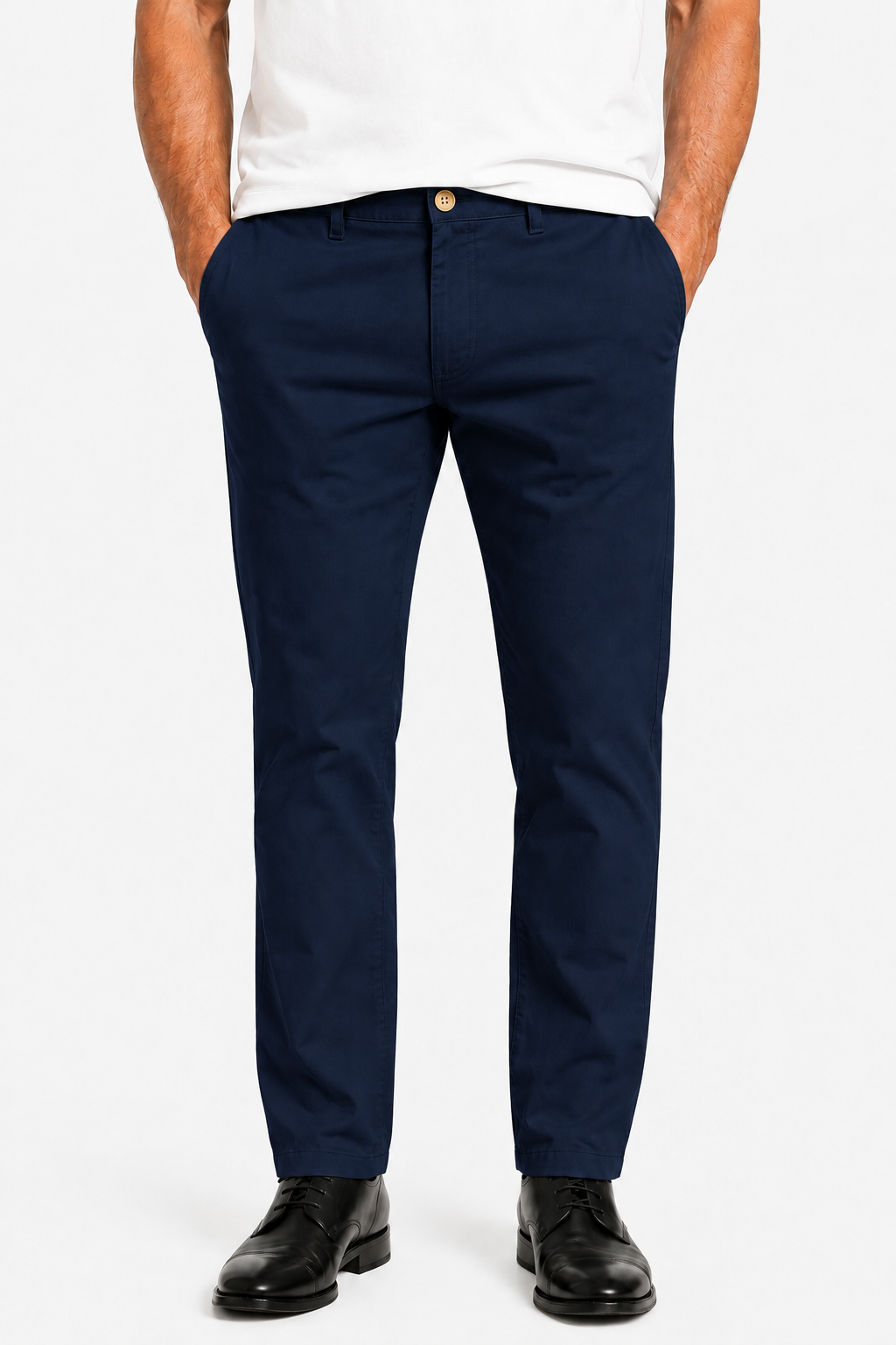 Herrebukser til Mænd - Marineblå - Bomuld - Straight Fit - - Pants - Valmont Wear