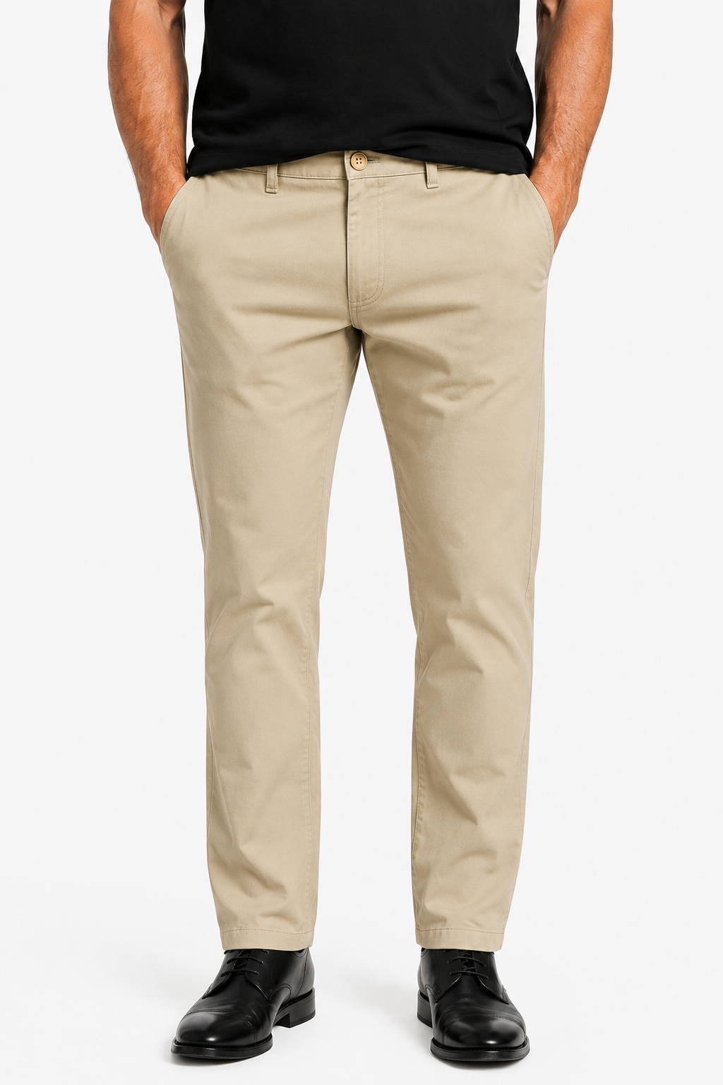 Khaki Straight Fit Bomuldsbukser til Mænd – Komfortable og Stilfulde - - Pants - Valmont Wear