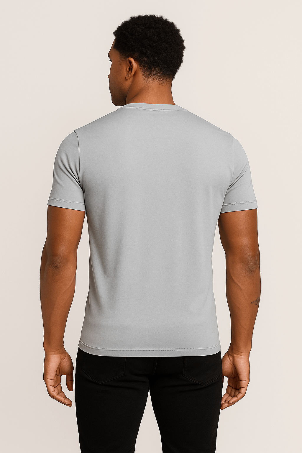 Herre Slim-Fit T-Shirt i Sølv Mist - - Herre T-shirts - Valmont Wear