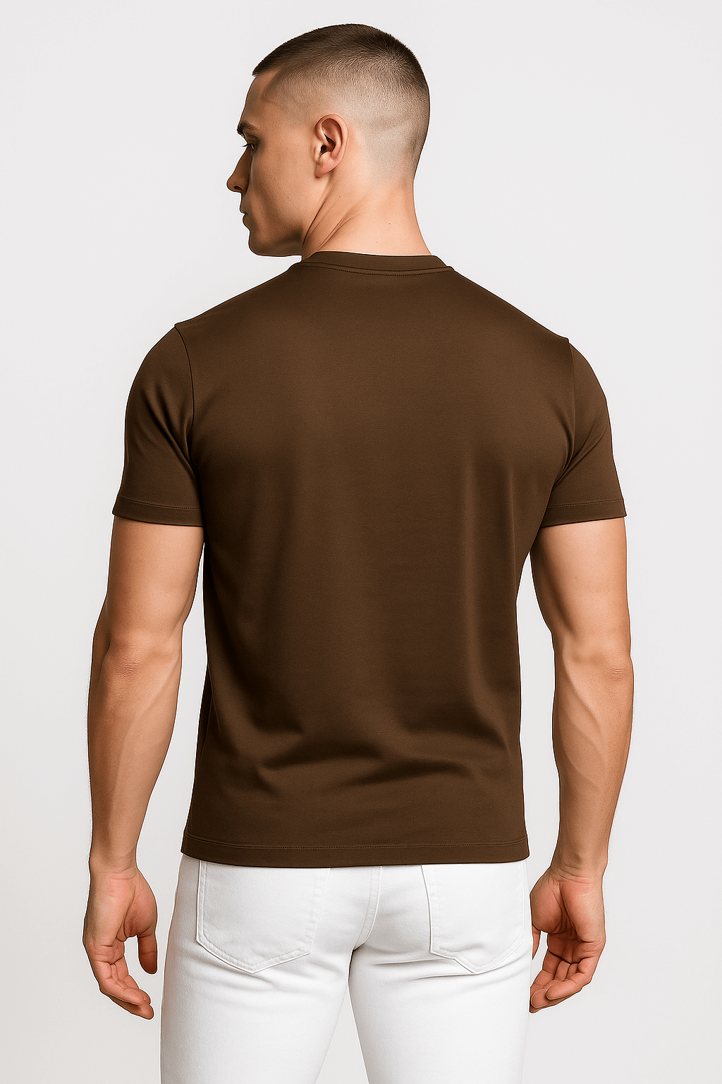 Herre Slim-Fit T-Shirt i Høj Kvalitet Bomuld - - T-shirts - Valmont Wear