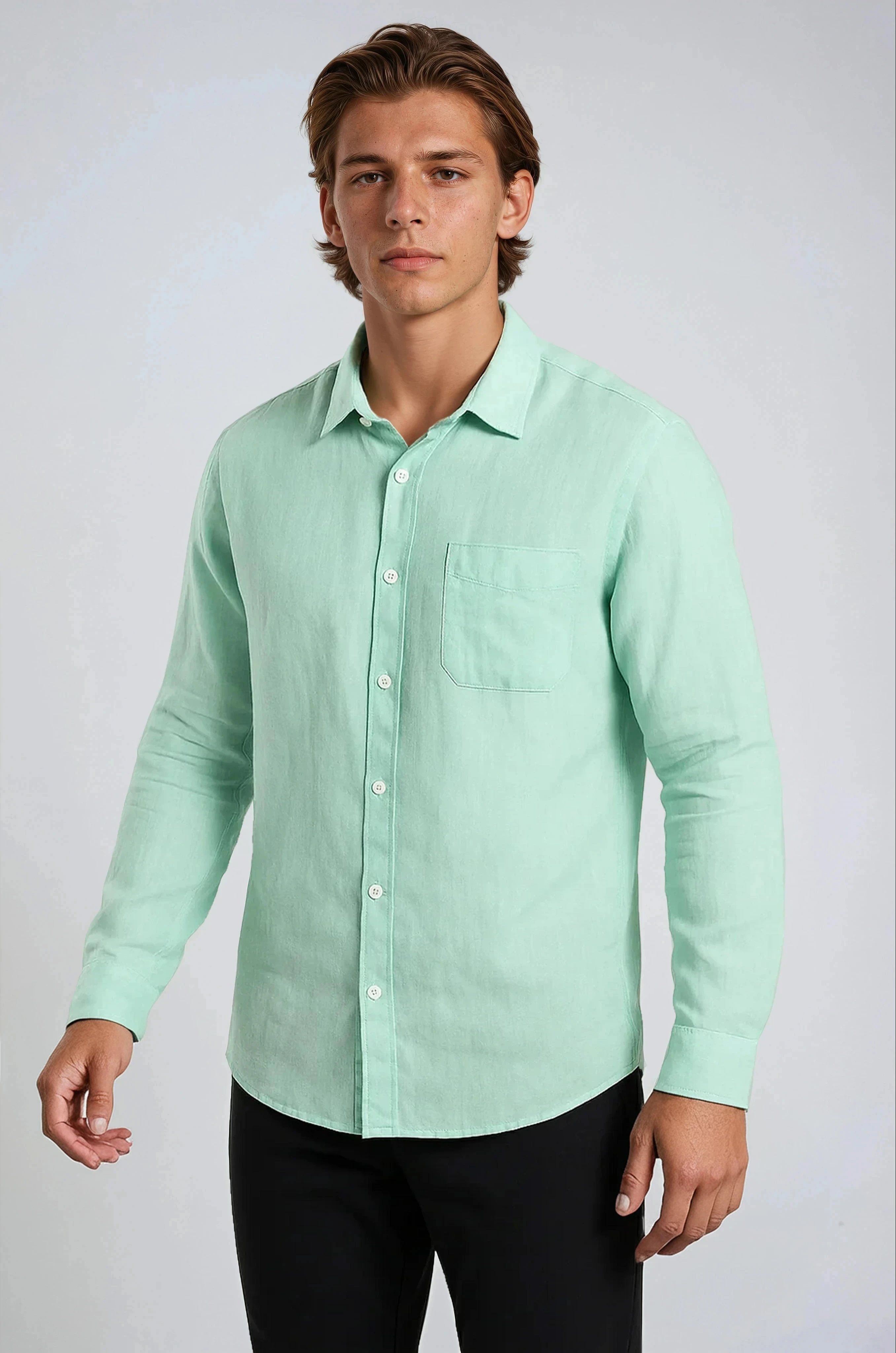 Monaco Linskjorte – Mintgrøn - Mint Green - Linskjorte - Valmont Wear