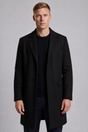 Sort Enkeltradet Herrenmantel aus Premium-Textil, Regular Fit