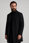 Herrefrakke Sort - Klassisk Lang Enkeltradet Frakke i Elegant Tekstilkvalitet - - Jakker - Valmont Wear