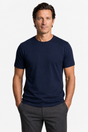 Koszulka męska granatowa – slim fit, oddychający materiał, t-shirt męski