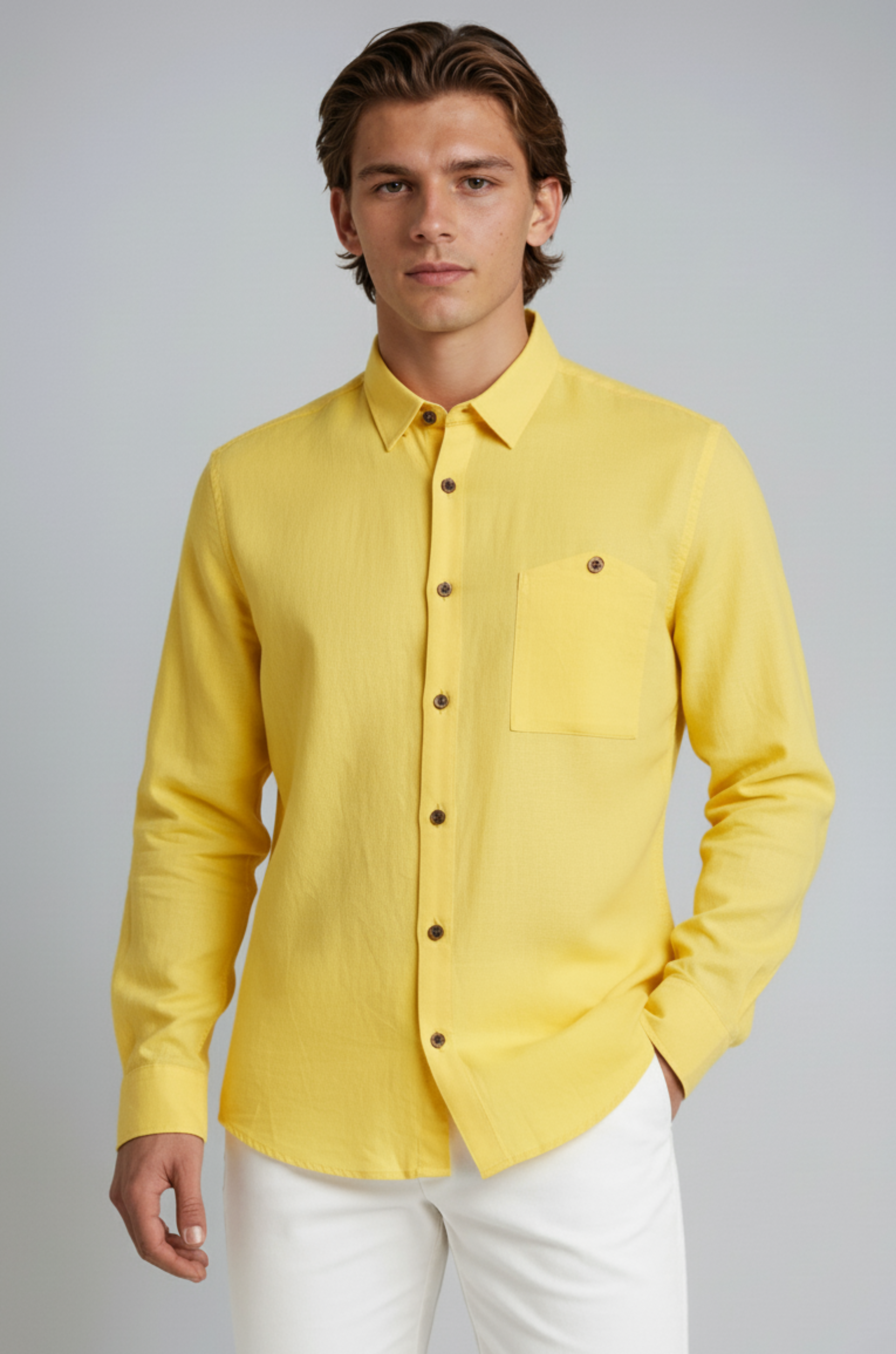 Monaco Linskjorte – Lysegul - Lysegul - Linskjorte - Valmont Wear