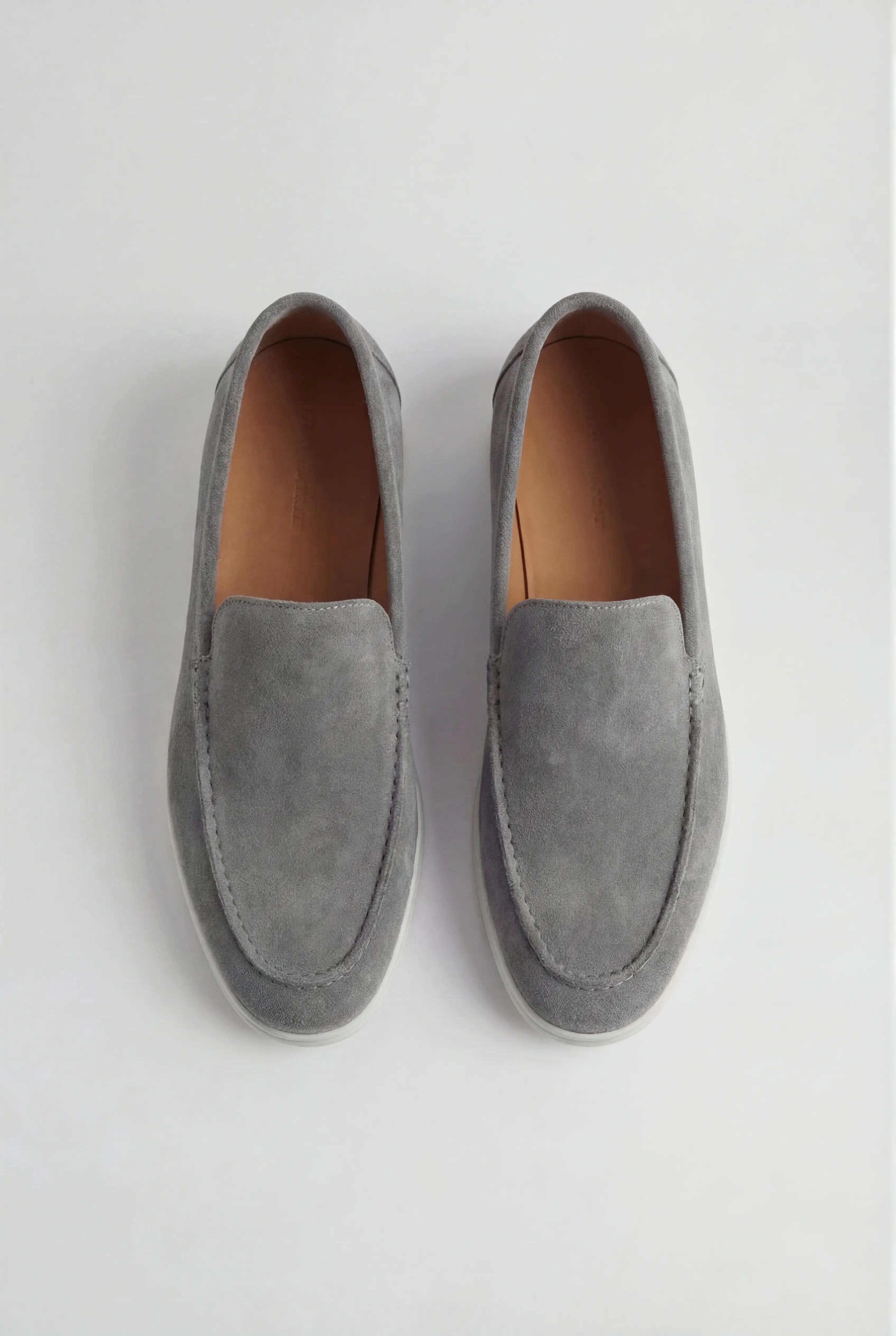 Casual Herre Loafers Slip-On – Grå PU med Ruskindslook