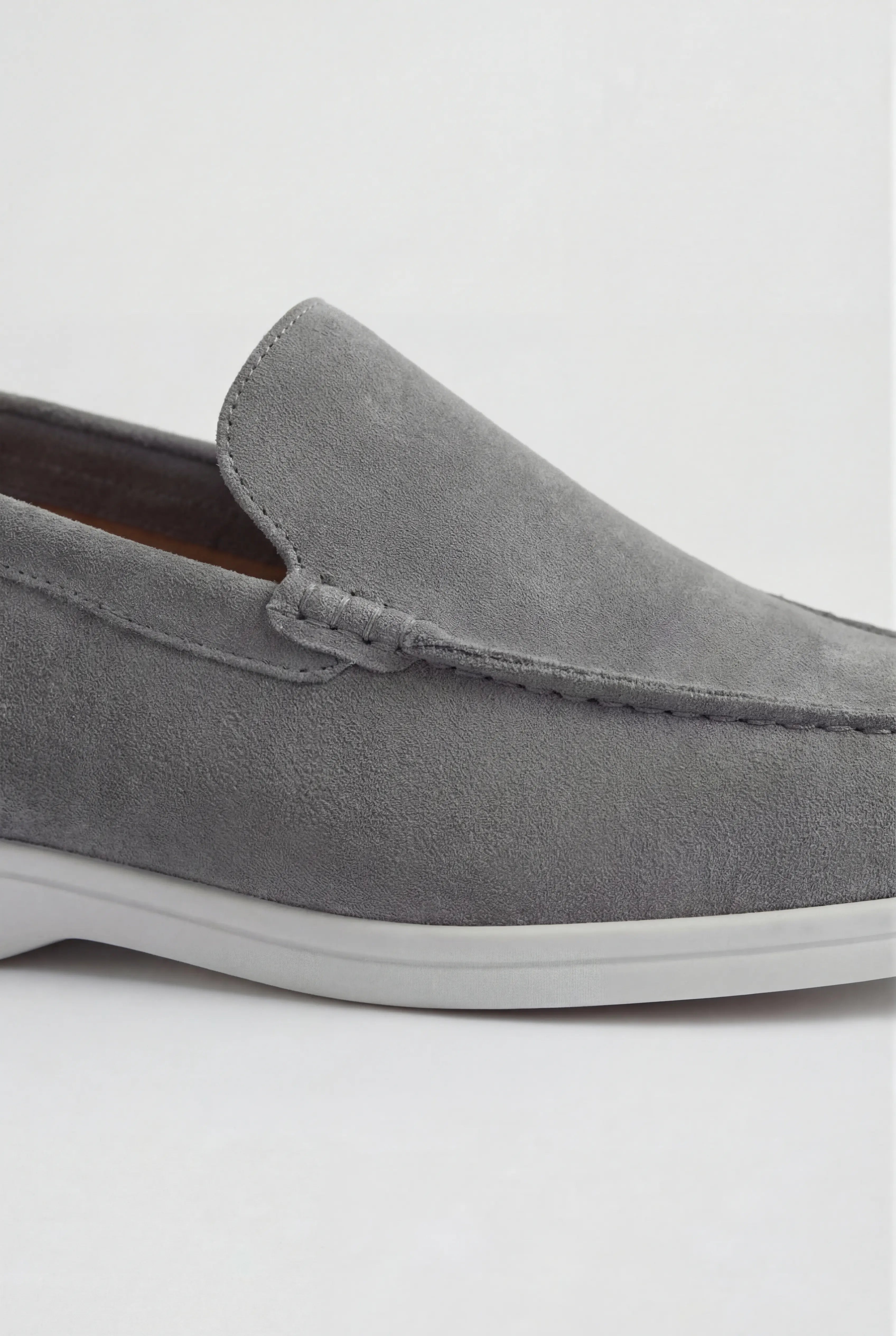 Casual Herre Loafers Slip-On – Grå PU med Ruskindslook